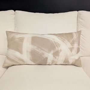 Abstract Beige and White Throw Pillow